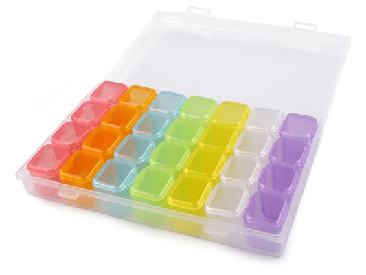 Attēls ar Plastmasas organizators ar 28 nodalījumiem – pieejams Šarlotes audumi