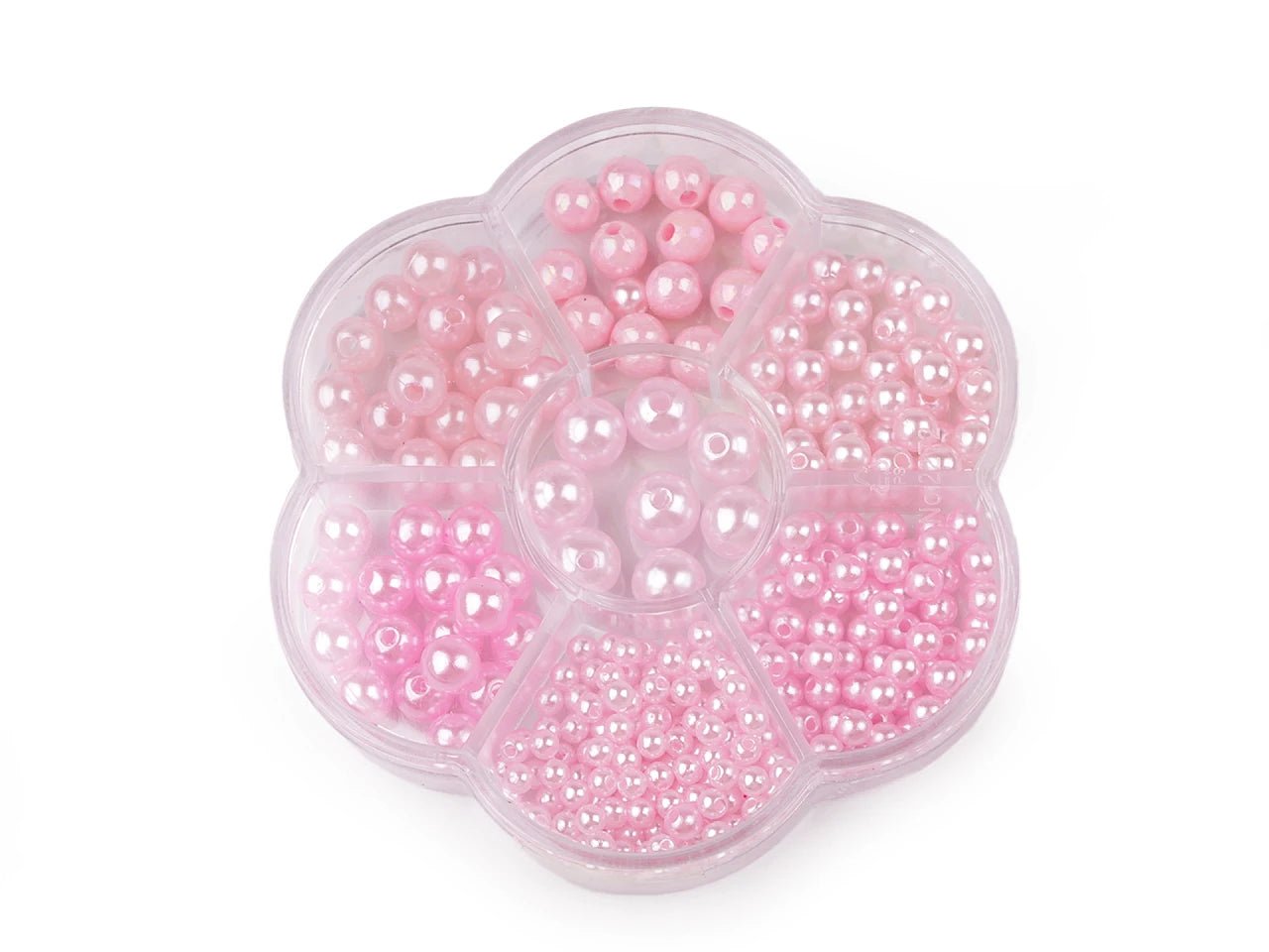 Plastmasas pērlīšu komplekts– puķes formas kastītē