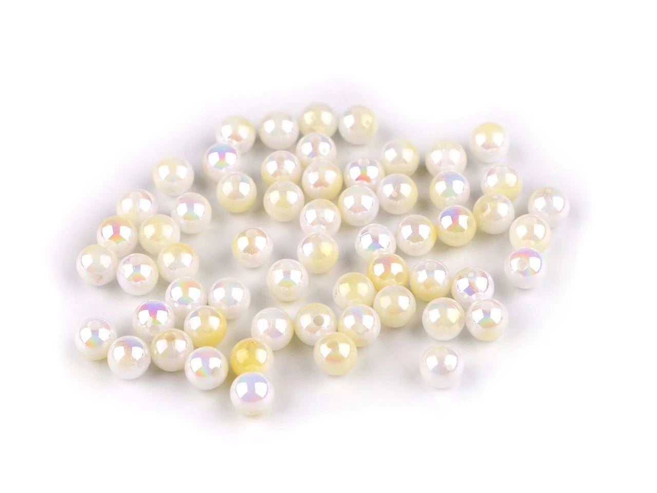 Attēls ar Plastmasas pērlītes ar perlamutra efektu Ø8 mm 20 g| dažadu toņu – pieejams Šarlotes audumi