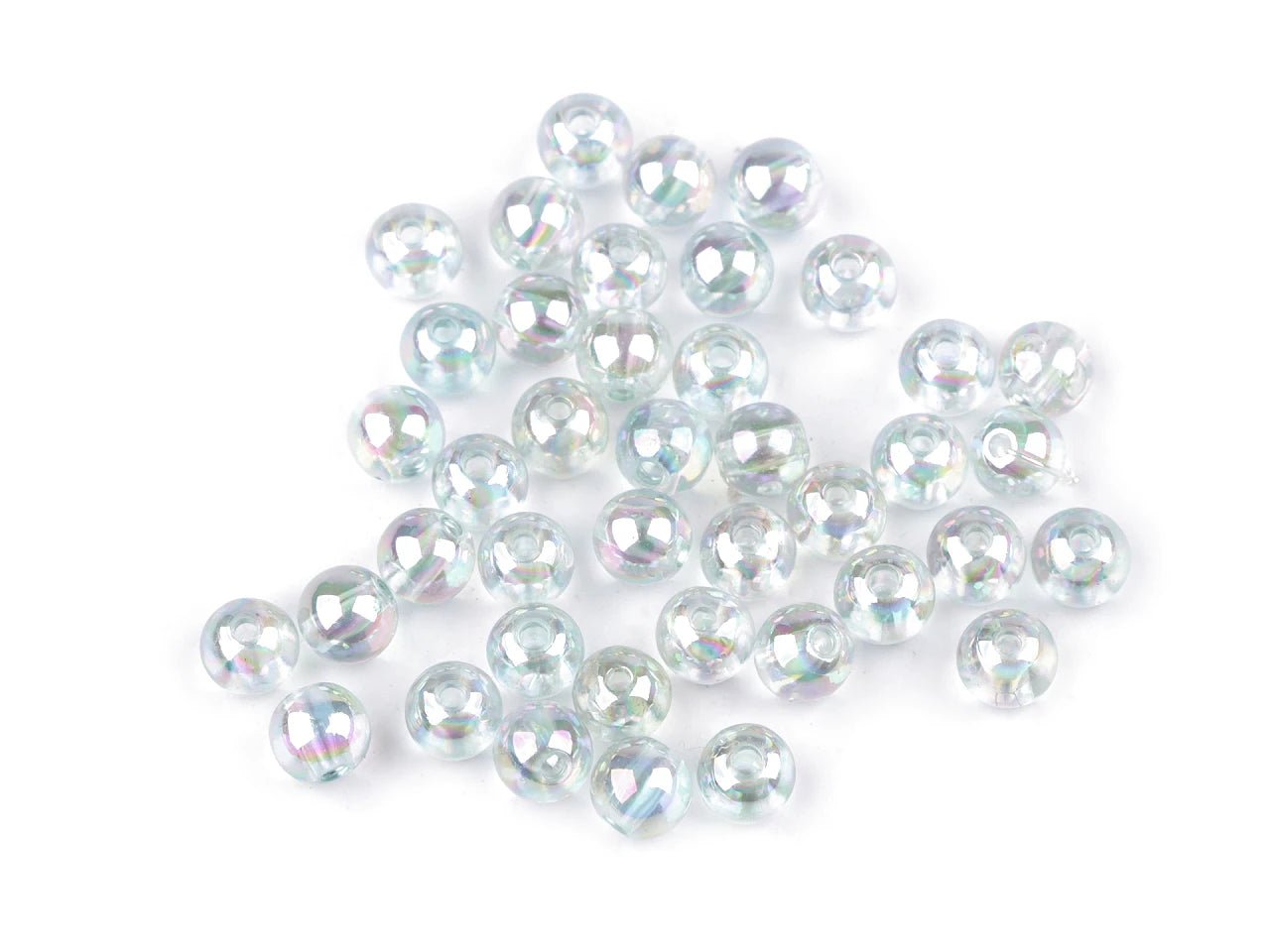 Attēls ar Plastmasas pērlītes Ø8 mm 10 g | dažādu toņu – pieejams Šarlotes audumi