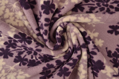 Flīsa audums ar koku rakstu – violets/bēšs