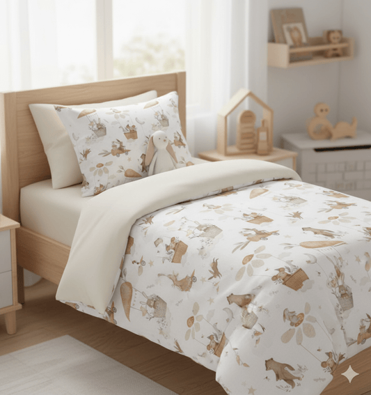 Attēls ar Premium 100% kokvilnas audums - garausīši ar burkāniem 115 g/m² – pieejams Šarlotes audumi