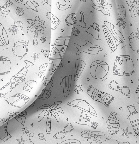 Image with Premium 100% cotton fabric COLOR IT YOURSELF - beach 115 g/m² – available at Charlotte's Fabrics