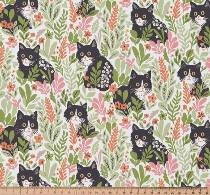 Attēls ar Premium 100% kokvilnas audums - meža kaķīši 115 g/m² – pieejams Šarlotes audumi