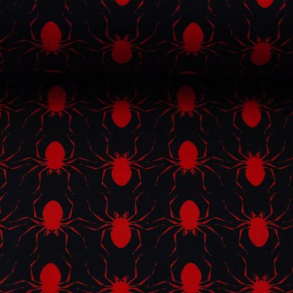 Tissu premium 100 % coton - araignées rouges 130 g/m²