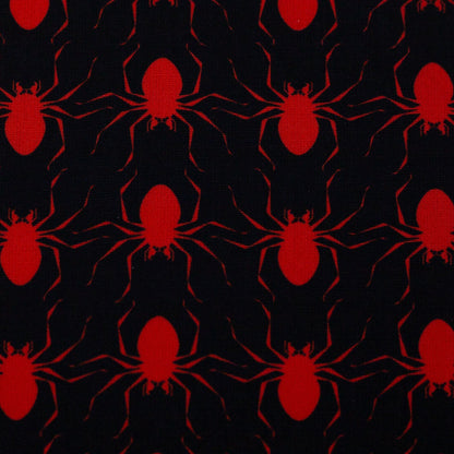 Tissu premium 100 % coton - araignées rouges 130 g/m²
