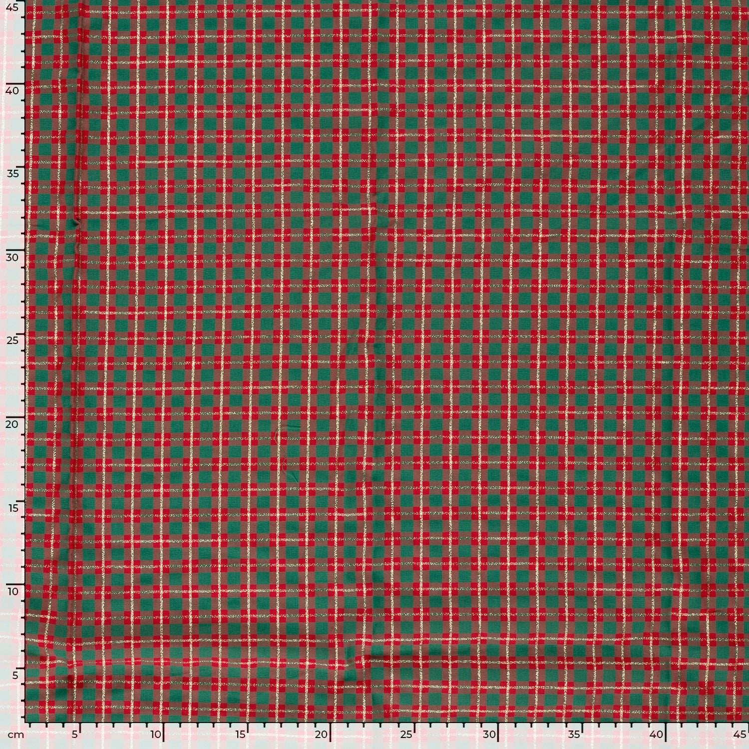 Image of premium 100% cotton fabric - Scottish check with gold accents, 120 g/m² – available online at Charlotte's Fabrics