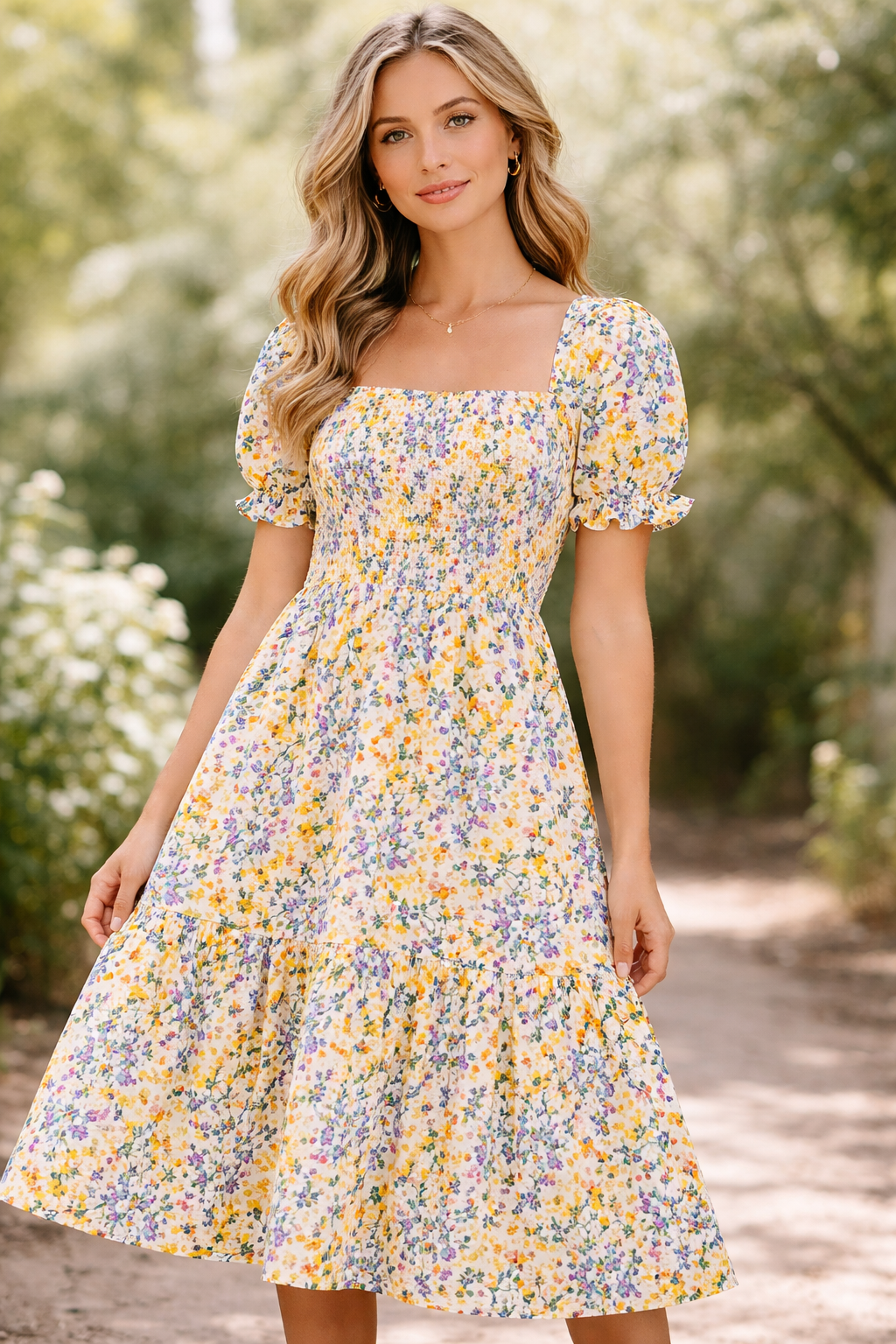 Attēls ar Premium 100% kokvilnas audums - smalka ziedu pļava 115 g/m² – pieejams Šarlotes audumi