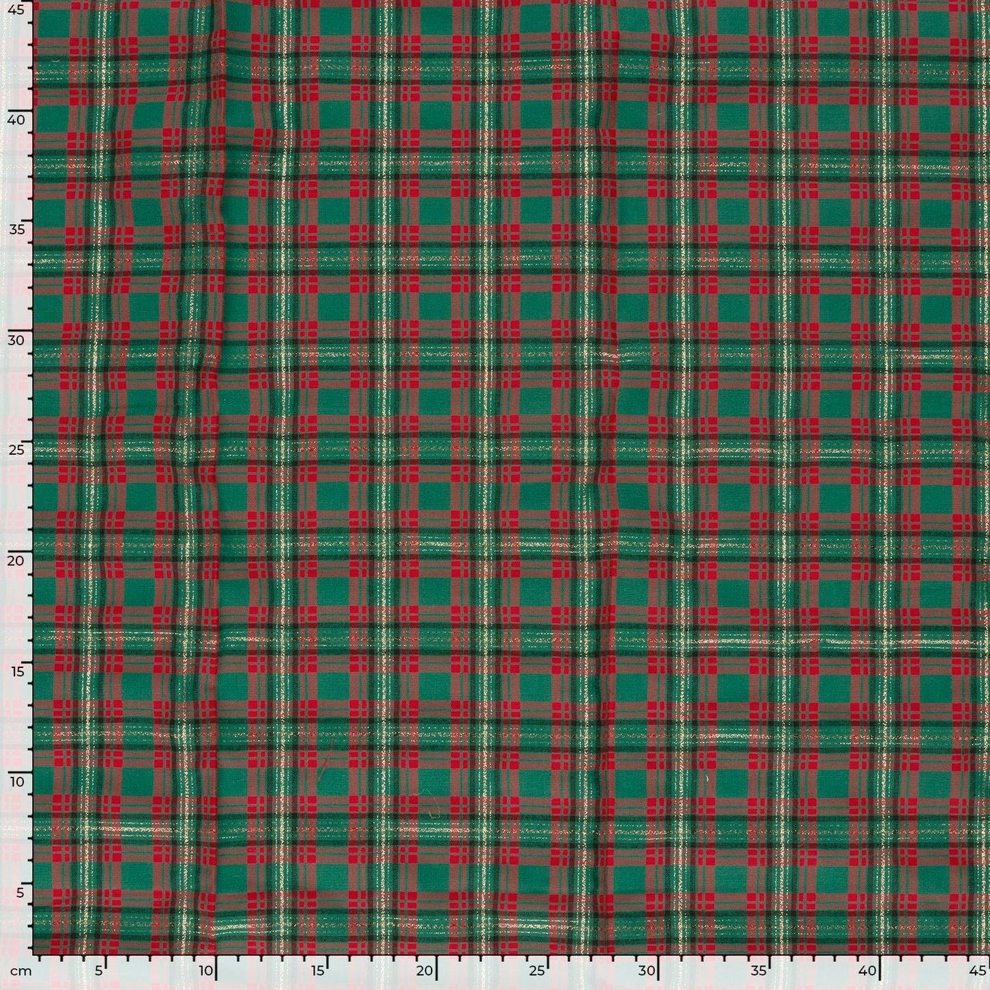 Attēls ar Premium 100% cotton fabric-gold shimmer check pattern 120 g/m² – available online at Šarlotes audumi