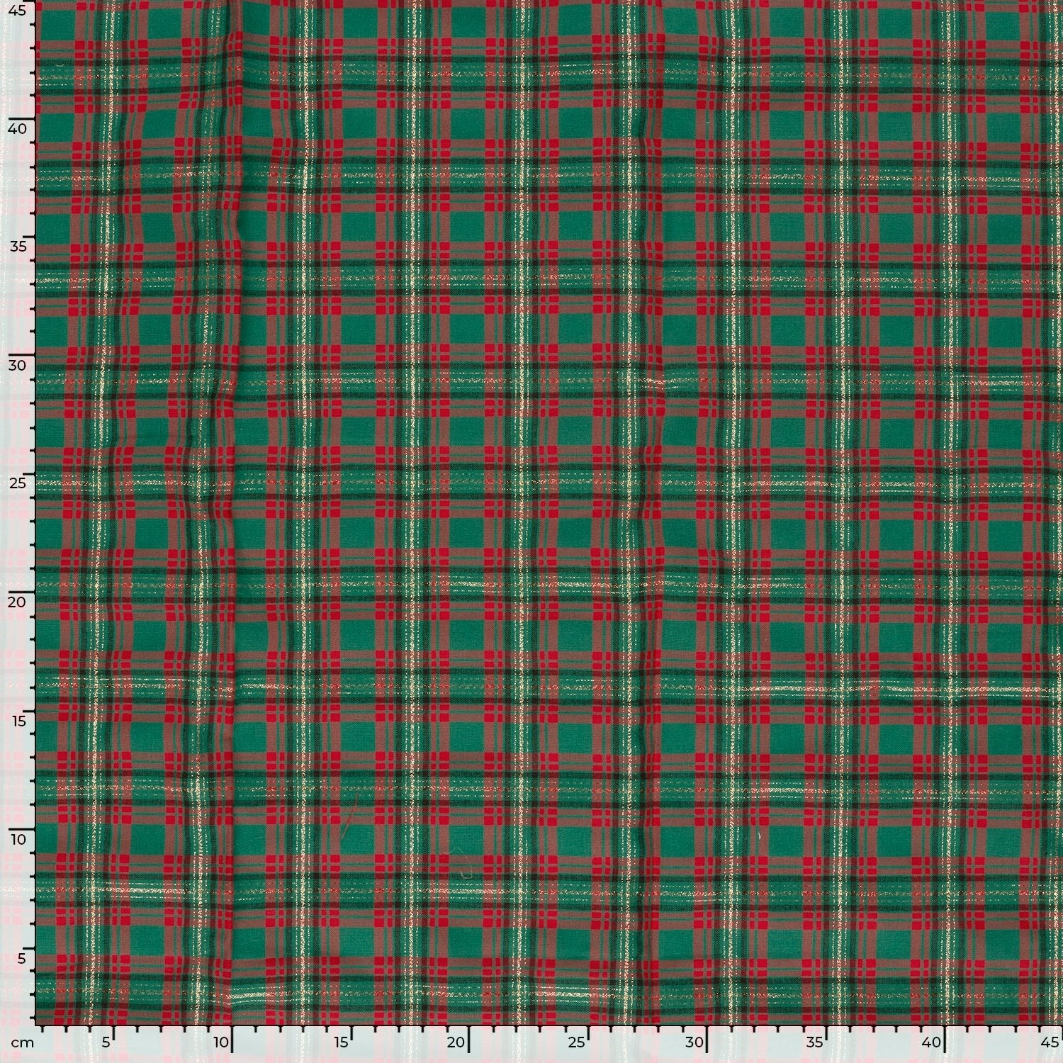 Attēls ar Premium 100% cotton fabric-gold shimmer check pattern 120 g/m² – available online at Šarlotes audumi