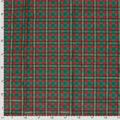 Attēls ar Premium 100% cotton fabric-gold shimmer check pattern 120 g/m² – available online at Šarlotes audumi