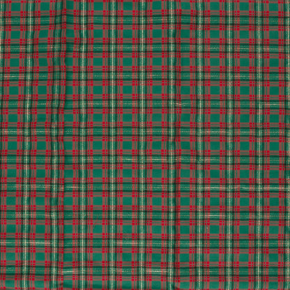Image with Premium 100% cotton fabric-gold shimmer check 120 g/m² – available online at Šarlotes audumi