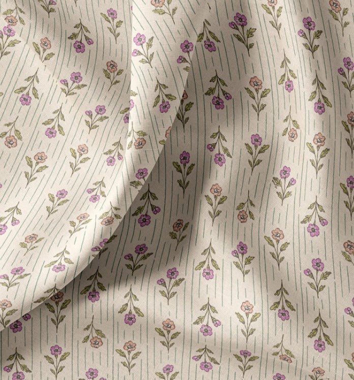 Attēls ar Premium 100% kokvilnas audums - ziedi 115 g/m² – pieejams Šarlotes audumi
