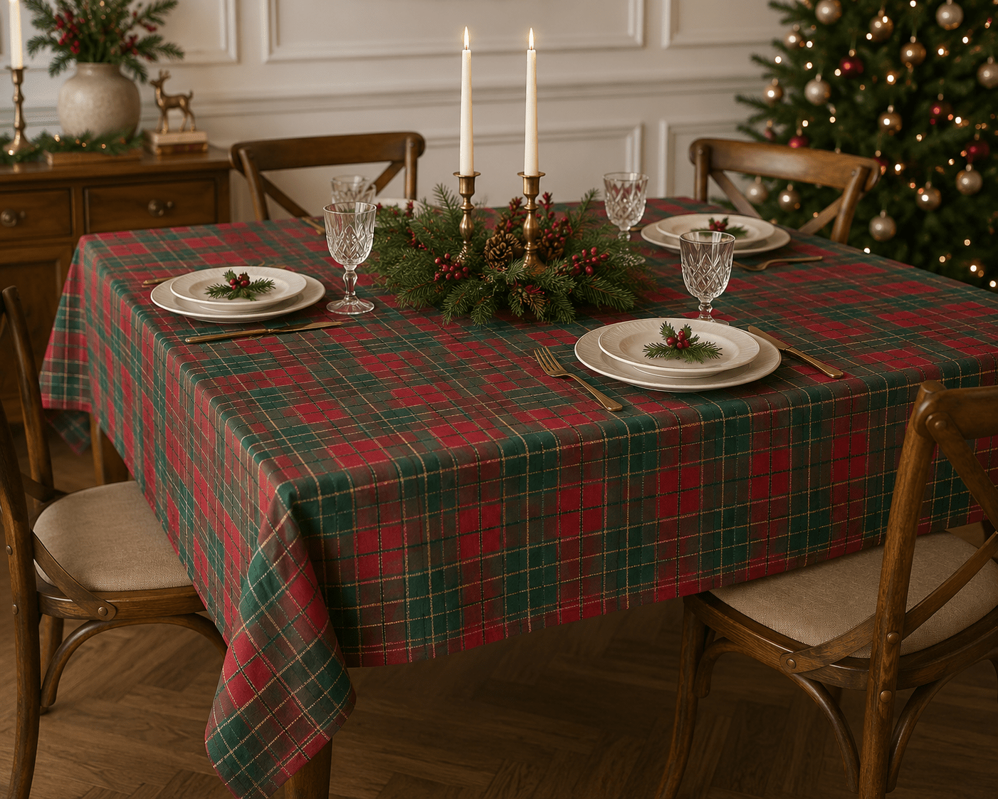 Image of premium 100% cotton fabric - Christmas plaid, available online at Charlotte's Fabrics