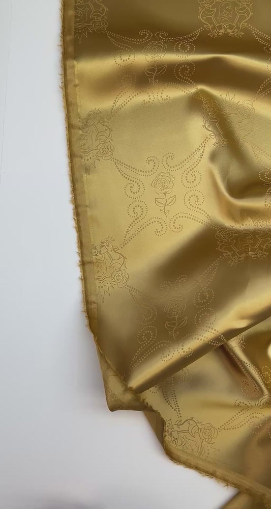 Italian viscose jacquard fabric in a golden shade – 100 g/m²
