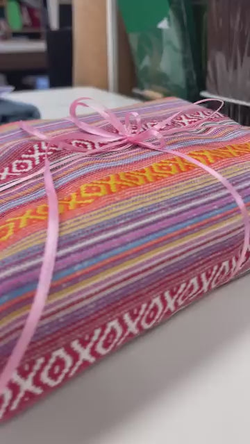 Tautinis raštuotas audinys – oranžinės spalvos atspalviai, 200 g/m²
