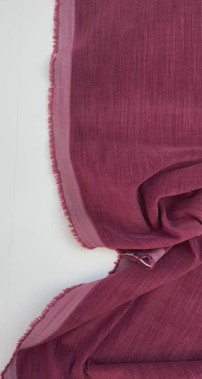 Dark red cotton velour fabric with elastane – Italy