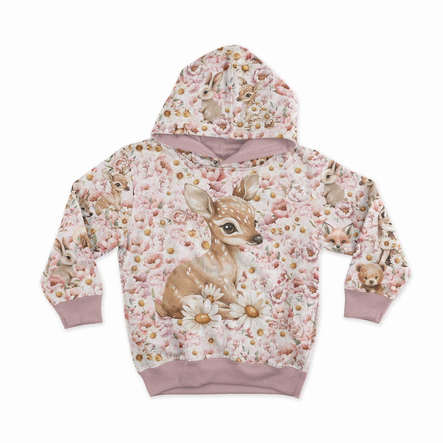 Loop-Knit Panel - Daisies and Peonies, Fawn 250 g/m² | Design-05