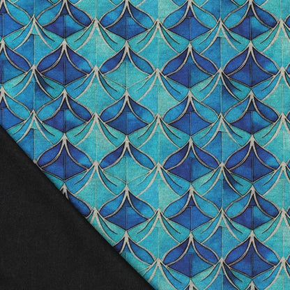 Tissu en maille Punto di Roma - motif abstrait bleu 240 g/m² – disponible chez Šarlotes audumi