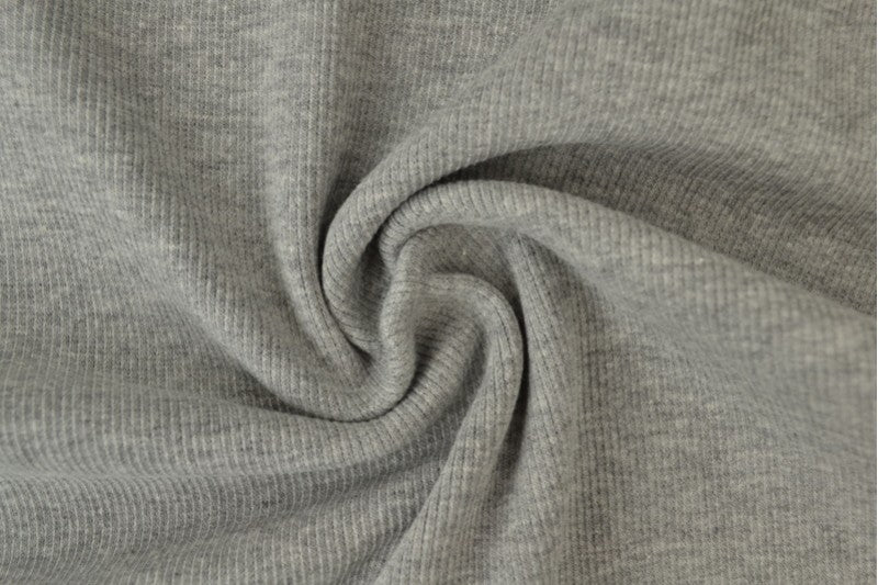 Attēls ar Rievotā auduma apdares mala | manžete - gaiši pelēka melanža 300 g/m² – pieejams Šarlotes audumi