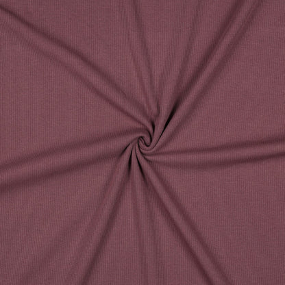 Ribbed cotton jersey (RIB JERSEY) - aubergine 240 g/m²