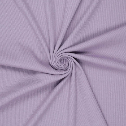 Attēls ar Rievotā kokvilnas trikotāža (RIB JERSEY) - lavandas lillā 310 g/m² – pieejams Šarlotes audumi