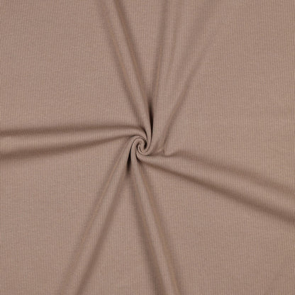 Jersey côtelé en coton (RIB JERSEY) - brun grisâtre 240 g/m²