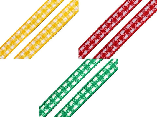 Attēls ar Rūtiņu dekoratīvā lente | 6 mm 20 m iepakojums | dažādu toņu – pieejams Šarlotes audumi