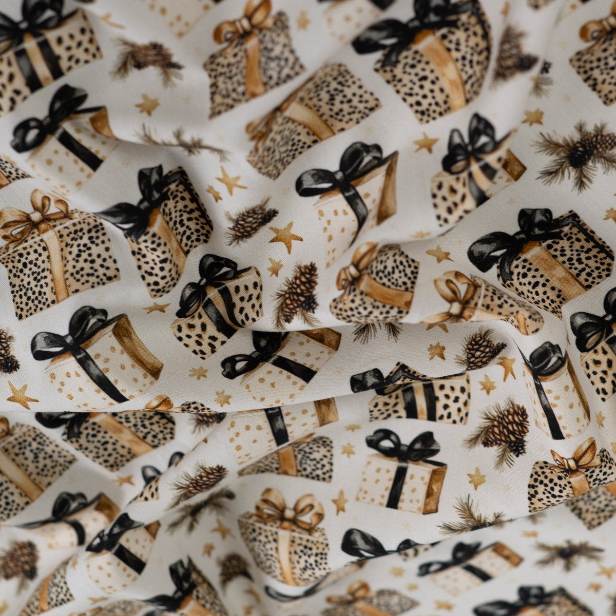 Premium 100% medvilnės audinys-Kalėdinės leopardo dovanos
