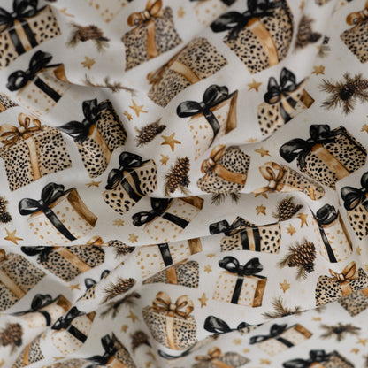 Premium 100% medvilnės audinys-Kalėdinės leopardo dovanos