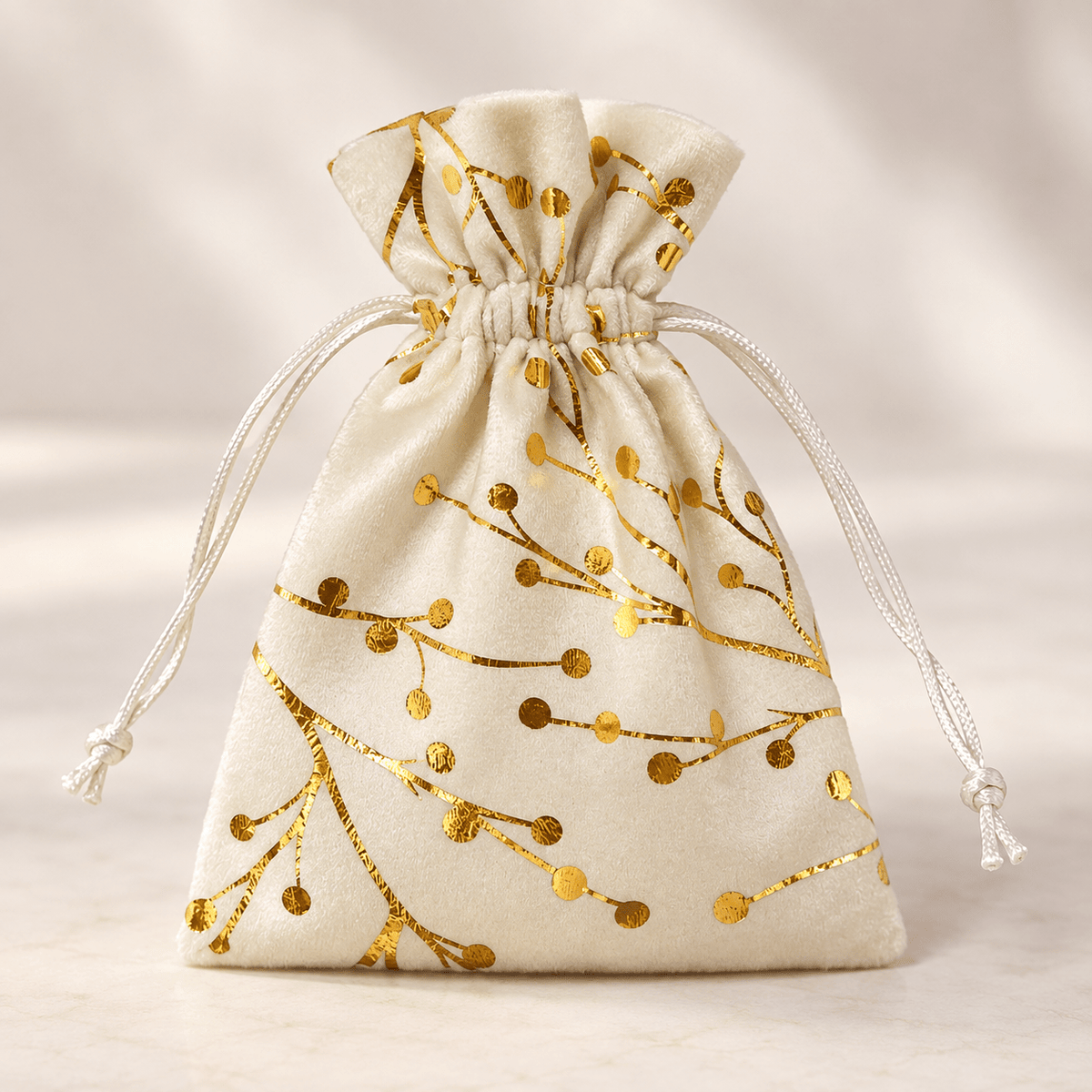 Aksominis dovanų maišelis 13x18 cm – parduodamas internetu, Šarlotes audumi
