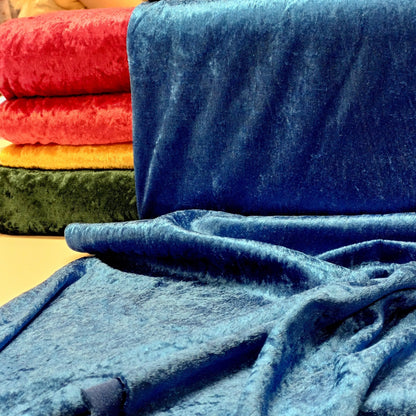 Velours avec effet froissé - bleu bleuet 160 g/m²