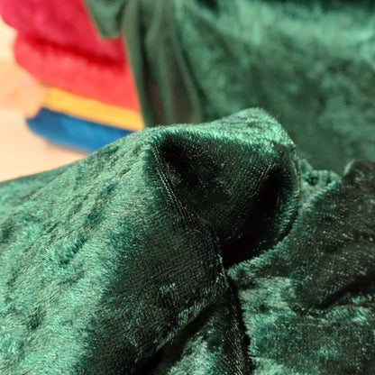 Velours à effet froissé - vert émeraude 160 g/m²