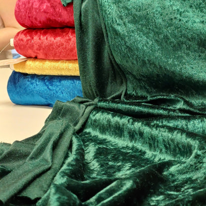 Velours à effet froissé - vert émeraude 160 g/m²