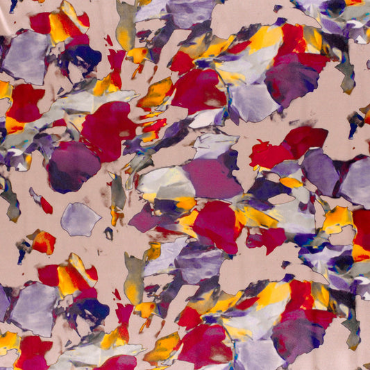 Attēls ar Satīns - rozā abstrakti raksti 90 g/m² – pieejams Šarlotes audumi