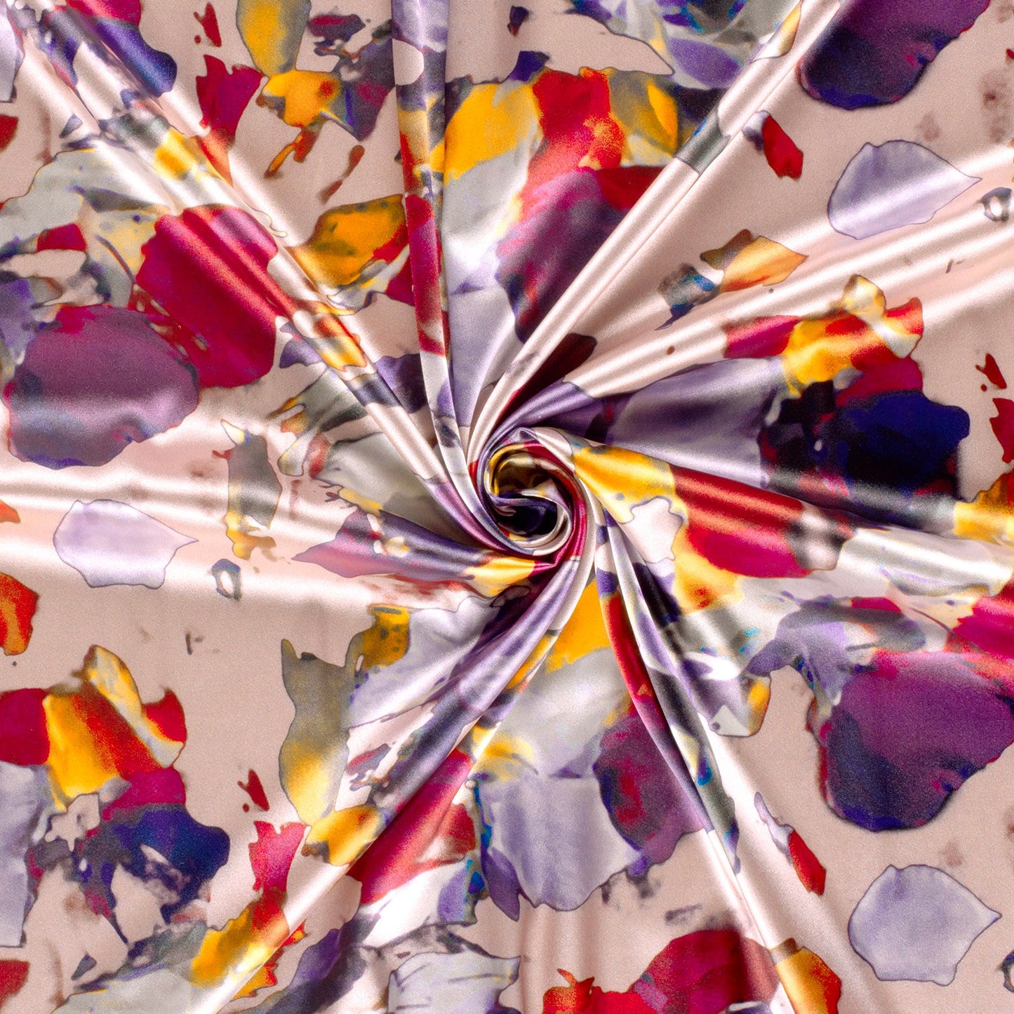 Attēls ar Satīns - rozā abstrakti raksti 90 g/m² – pieejams Šarlotes audumi