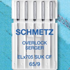 Attēls ar SCHMETZ Overloka un Koverloka adatas trikotāžai ELx705 SUK CF - Nr.65 (5gab.) – pieejams Šarlotes audumi