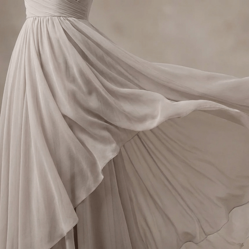 Attēls ar Šifons - gaiši pelēks | 150 cm | 80 g/m² – pieejams Šarlotes audumi