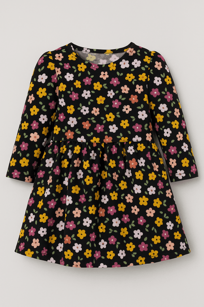 Velours de coton fin à petites fleurs 145 g/m²