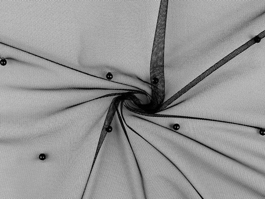 Attēls ar Smalks tills ar pērlēm 36 g/m² - melns – pieejams Šarlotes audumi