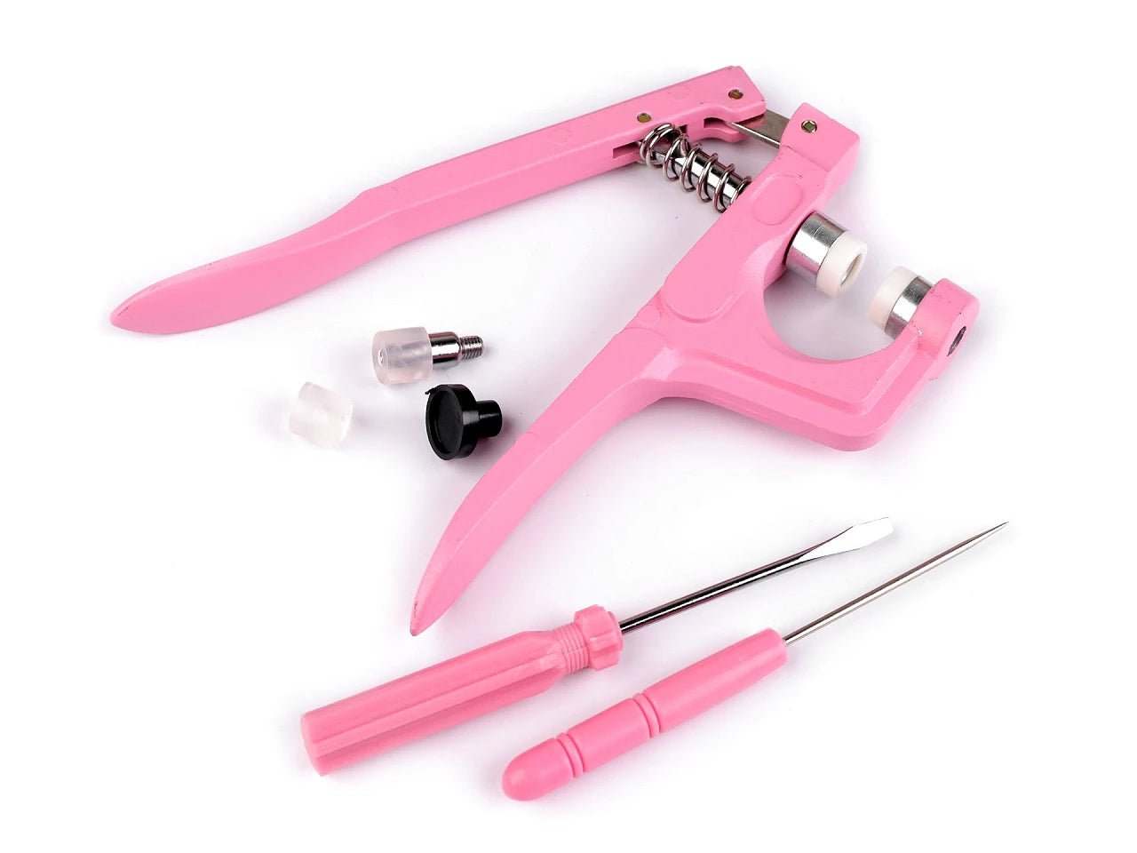 Attēls ar Spiedpogu komplekts ar knaiblēm – pilns starta komplekts šūšanai – pieejams Šarlotes audumi