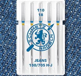 Aiguilles pour machine à coudre pour jean SCHMETZ JEANS - n°110 (5 pièces)