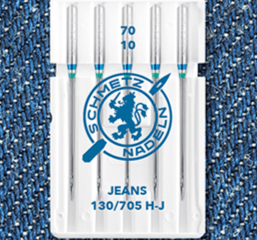 Aiguilles pour machine à coudre pour jean SCHMETZ JEANS - N°70 (5 pièces)