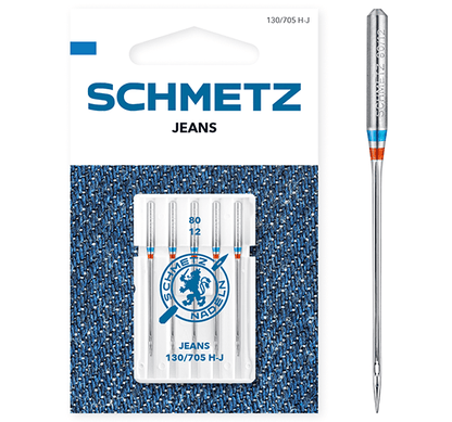 Aiguilles pour machine à coudre pour jean SCHMETZ JEANS - n°80 (5 pièces)