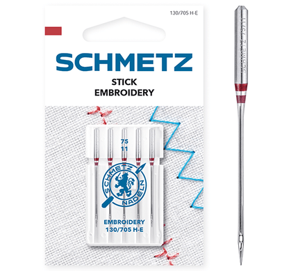 alt
Image de l’aiguille à broder pour machine à coudre SCHMETZ EMBROIDERY NEEDLES - n°75 (5 pcs) – disponible chez Šarlotes audumi