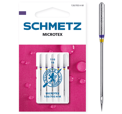 Aiguilles pour machine à coudre pour tissus fins SCHMETZ MICROTEX - N°110 (5 pièces)