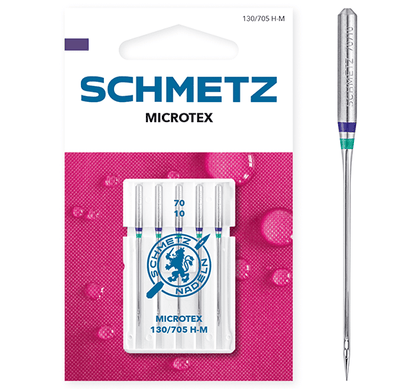 Aiguilles pour machine à coudre pour tissus fins SCHMETZ MICROTEX - n°70 (5 pièces)