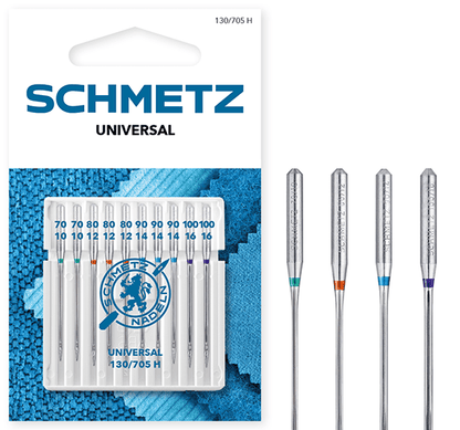 Šujmašinu adatas universālās SCHMETZ UNIVERSAL - Nr./70/80/90/100 (10gab.)