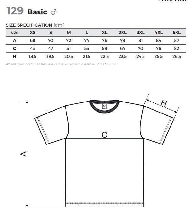 Image avec T-shirt Malfini 100 % coton 160 g/m², noir, disponible chez Šarlotes audumi