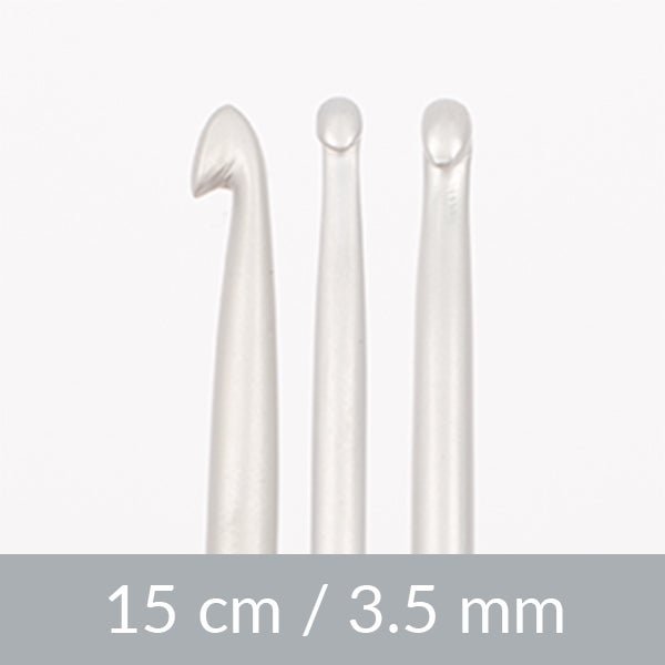 Image du crochet en aluminium DROPS | tailles 2 – 5 mm – disponible chez Šarlotes audumi